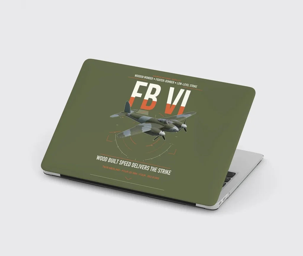 de Havilland Mosquito FB VI design on green army MacBook case