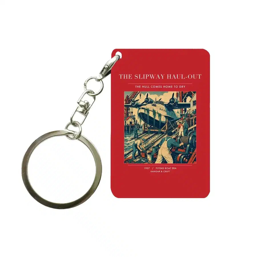 VINTAGE G4440 - The Slipway Haul-Out - Designed Key Chain design on red