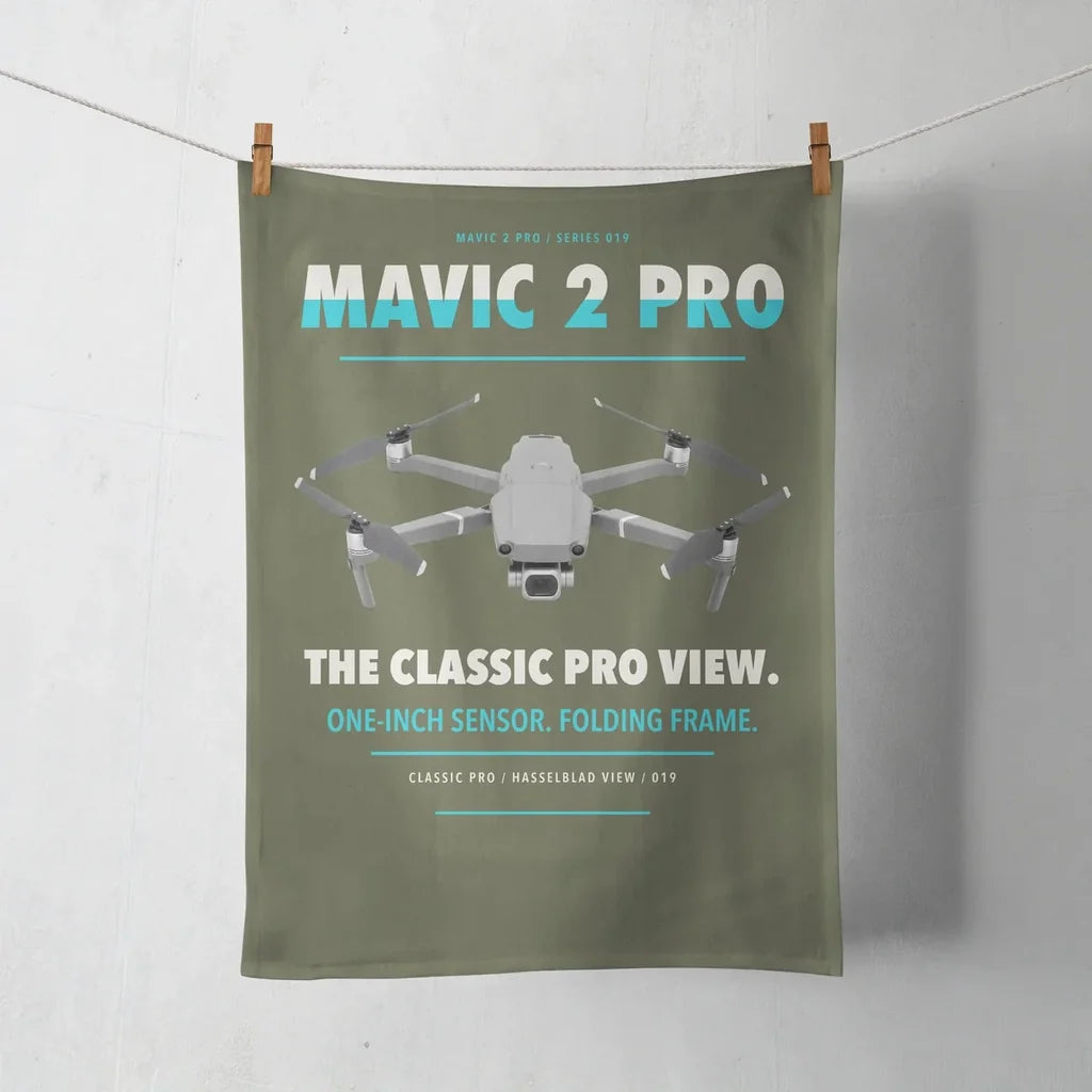 DJI Mavic 2 Pro design on green army towel