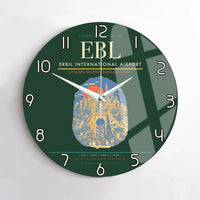 Thumbnail for Erbil International Airport (EBL) design on dark green no frame wall clock