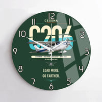 Thumbnail for Cessna 206 Stationair design on dark green no frame wall clock