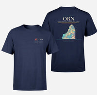 Thumbnail for Ahmed Ben Bella Airport (ORN) design printed on navy blue double-side t-shirt