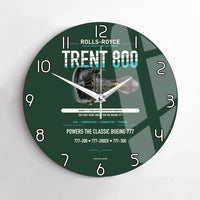 Thumbnail for TRENT 800 design on dark green no frame wall clock