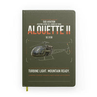 Thumbnail for Sud Aviation SE 3130 Alouette II design on green army notebook