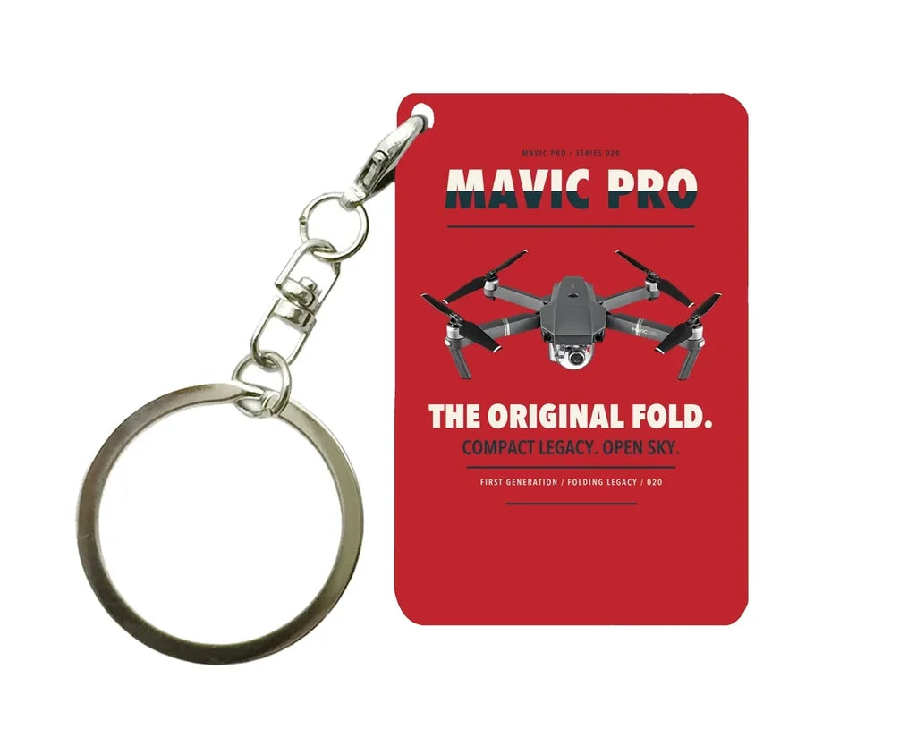 DJI Mavic Pro Key Chain design on red key chain