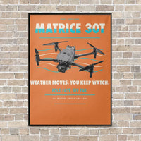 Thumbnail for DJI Matrice 30T vertical canvas print - framed - orange background
