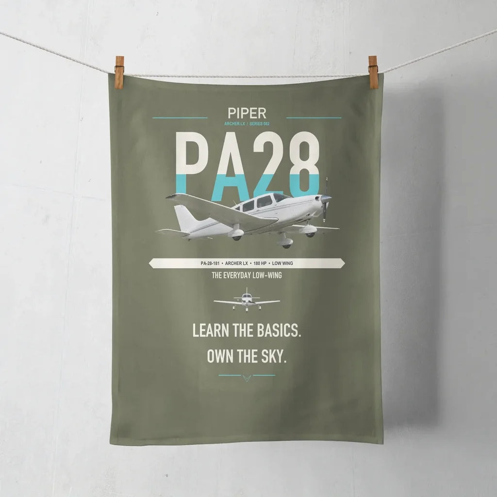 Piper PA-28-181 Archer LX design on green army towel