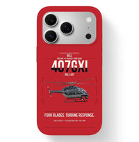Thumbnail for Bell 407GXi design on red magsafe iphone case, for iPhone 17 Pro