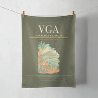 Thumbnail for Vijayawada Airport (VGA) design on green army towel