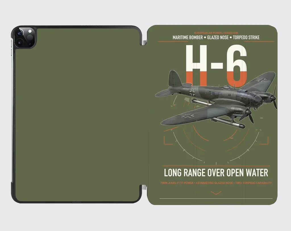 Heinkel He 111H-6 design on green army ipad tablet case