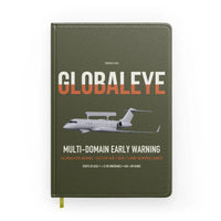 Thumbnail for Saab GlobalEye design on green army notebook