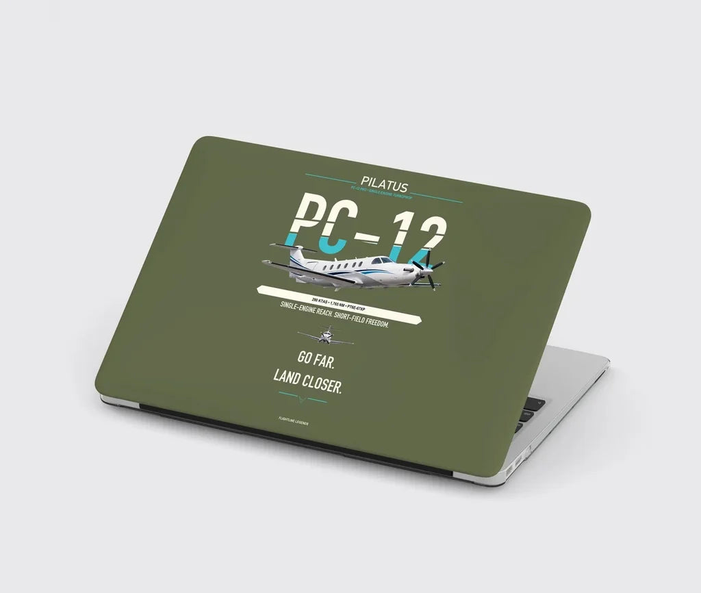Pilatus PC-12 PRO design on green army MacBook case