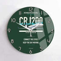 Thumbnail for Bombardier CRJ200 design on dark green no frame wall clock