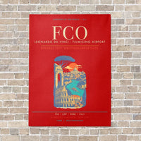 Thumbnail for Rome Leonardo da Vinci Fiumicino Airport FCO - Canvas Framed - Red