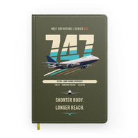 Thumbnail for Boeing 747SP design on green army notebook