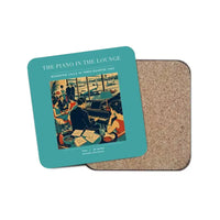 Thumbnail for The Piano In The Lounge - Designed Coasters design on turquoise 1-piece