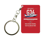 Thumbnail for Beechcraft Bonanza G36 design on red designed key chain, double-side print