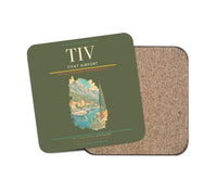 Thumbnail for Tivat Airport (TIV) design on green army 1 piece coaster