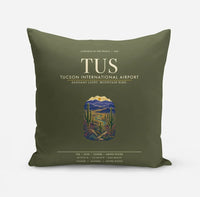 Thumbnail for Tucson International Airport (TUS) design on green army pillow