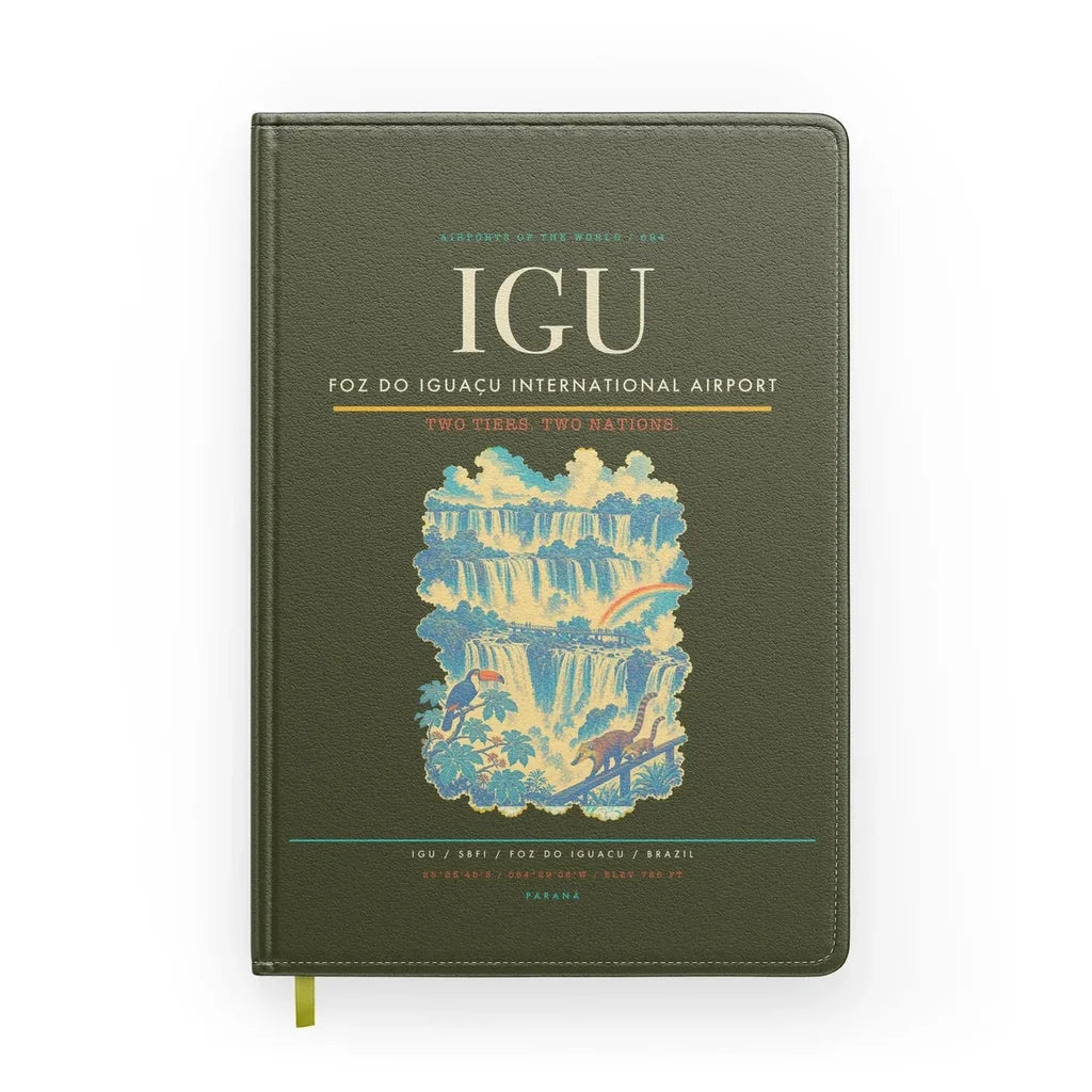 Foz do Iguaçu International Airport (IGU) design on green army notebook