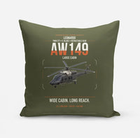 Thumbnail for Leonardo AW149 design on green army pillow