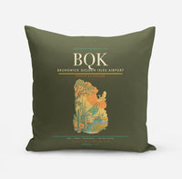 Thumbnail for Brunswick Golden Isles Airport (BQK) design on green army pillow