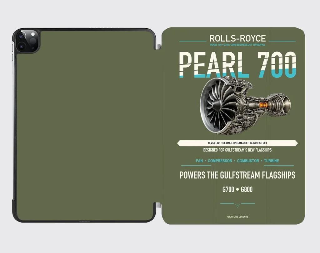 PEARL 700 design on green army ipad tablet case