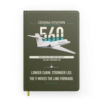 Thumbnail for Cessna Citation 560 - Citation V design on green army notebook