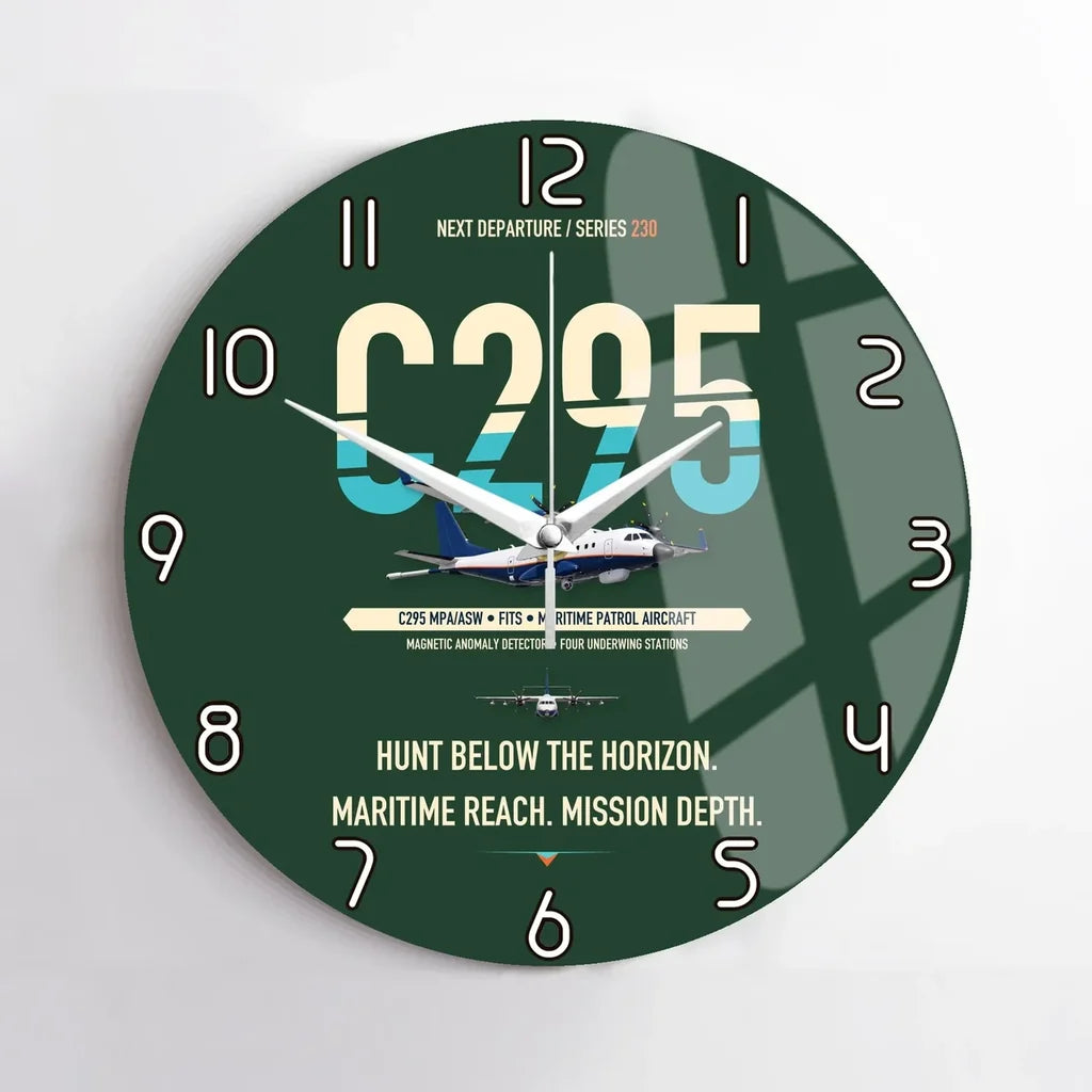 Airbus C295 MPA/ASW design on dark green no frame wall clock