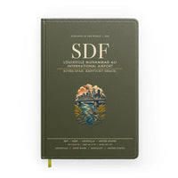 Thumbnail for Louisville Muhammad Ali International Airport (SDF) design on green army notebook