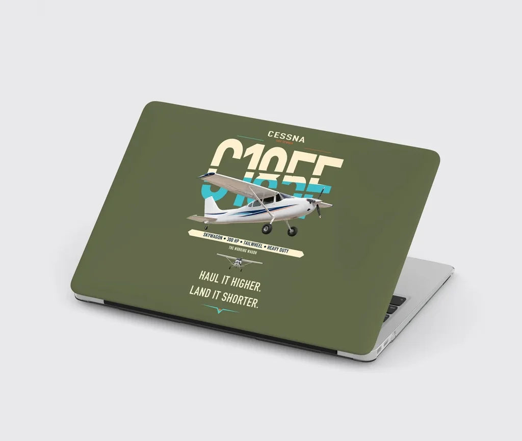 Cessna A185F Skywagon design on green army MacBook case