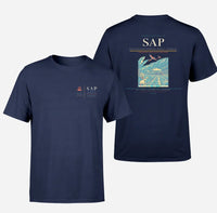 Thumbnail for Ramón Villeda Morales International Airport (SAP) design printed on navy blue double-side t-shirt