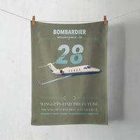 Thumbnail for Bombardier Learjet 28 design on green army towel