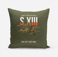 Thumbnail for SPAD S.XIII C.1 design on green army pillow