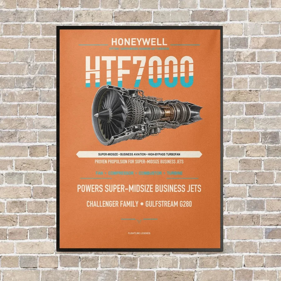 HTF7000 vertical canvas print - framed - orange background
