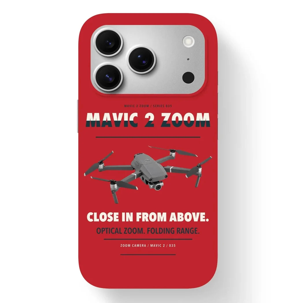 DJI Mavic 2 Zoom Case design on red iphone case