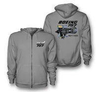Thumbnail for Boeing 757 & Rolls Royce Engine (RB211) Designed Zipped Hoodies - view 14