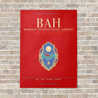 Thumbnail for Bahrain International Airport BAH - Canvas Framed - Red