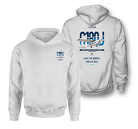 Thumbnail for Cessna 180J Skywagon design on white double-side hoodie, double-side print