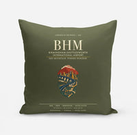 Thumbnail for Birmingham-Shuttlesworth International Airport (BHM) design on green army pillow