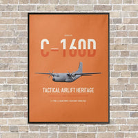 Thumbnail for Transall C-160D vertical canvas print - framed - orange background