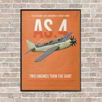 Thumbnail for Fairey Gannet AS.4 vertical canvas print - framed - orange background