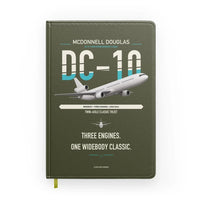 Thumbnail for McDonnell Douglas DC-10 design on green army notebook
