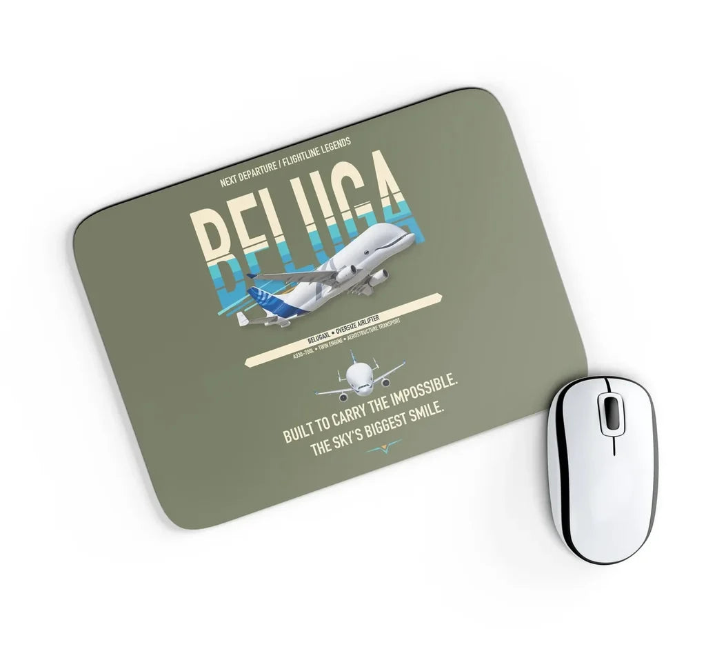Airbus BelugaXL / A330-743L design on green army rectangle mouse pad