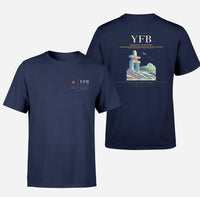 Thumbnail for Iqaluit Airport (YFB) design printed on navy blue double-side t-shirt
