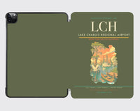 Thumbnail for Lake Charles Regional Airport (LCH) design on green army ipad tablet case