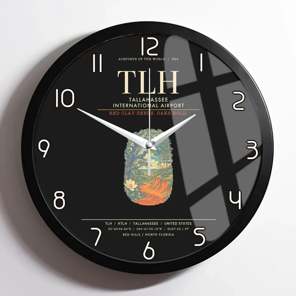 Tallahassee International Airport TLH Wall-Clock Framed - Black