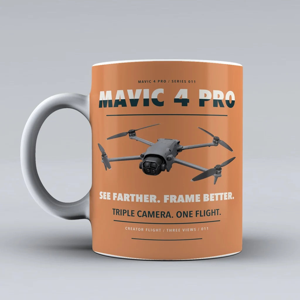 Mavic 4 Pro Mug design on orange dji