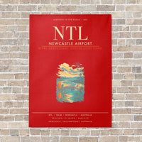 Thumbnail for Newcastle Airport NTL - Canvas Framed - Red