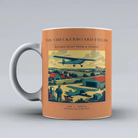 Thumbnail for VINTAGE G4201 - The Checkerboard Fields - Ceramic Mug design on orange